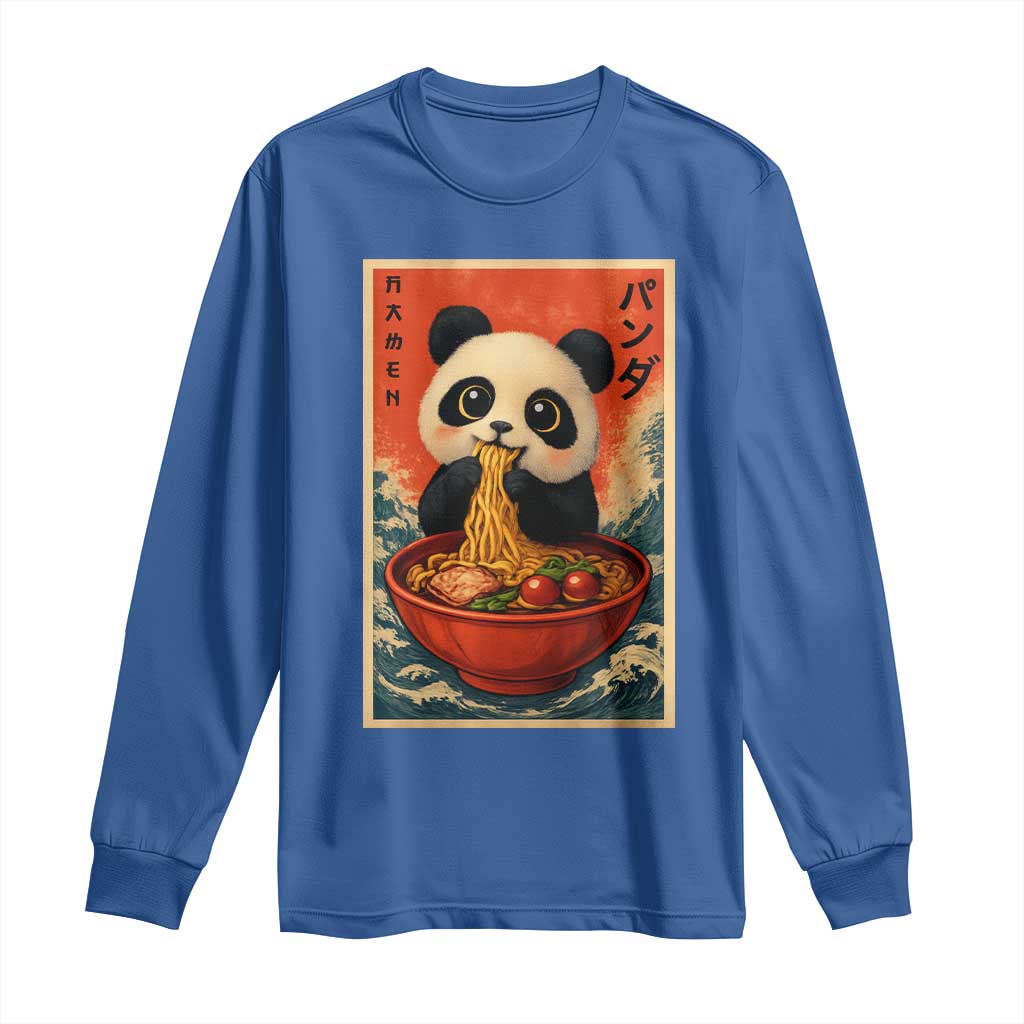 Kawaii Anime Panda Ramen Long Sleeve Shirt Funny Japanese Noodles Anime Lovers - Wonder Print Shop