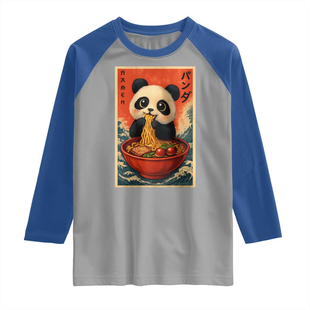 Kawaii Anime Panda Ramen Raglan Shirt Funny Japanese Noodles Anime Lovers - Wonder Print Shop