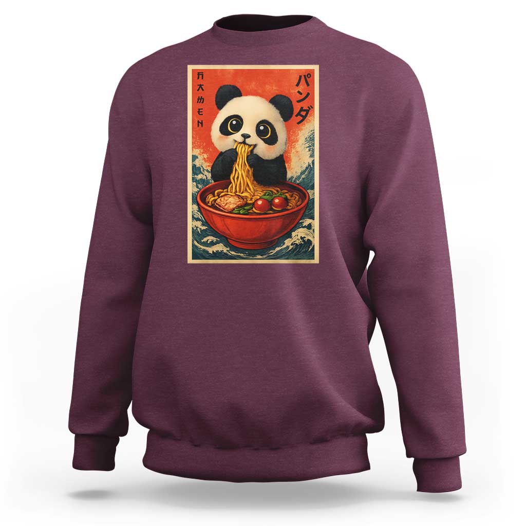 Kawaii Anime Panda Ramen Sweatshirt Funny Japanese Noodles Anime Lovers - Wonder Print Shop