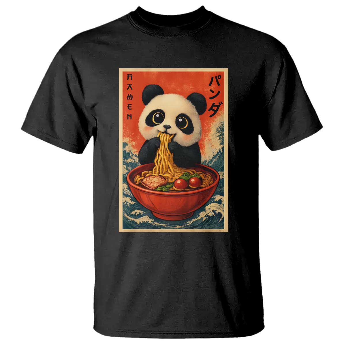 Kawaii Anime Panda Ramen T Shirt Funny Japanese Noodles Anime Lovers - Wonder Print Shop