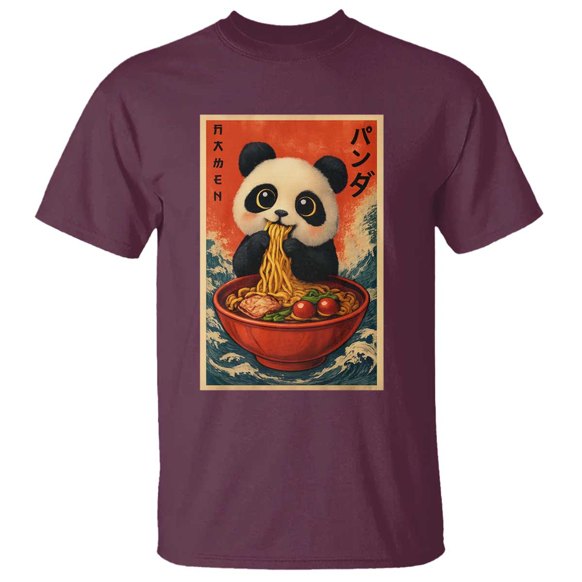 Kawaii Anime Panda Ramen T Shirt Funny Japanese Noodles Anime Lovers - Wonder Print Shop