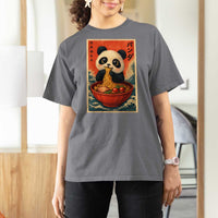 Kawaii Anime Panda Ramen T Shirt For Women Funny Japanese Noodles Anime Lovers - Wonder Print Shop