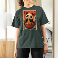 Kawaii Anime Panda Ramen T Shirt For Women Funny Japanese Noodles Anime Lovers - Wonder Print Shop