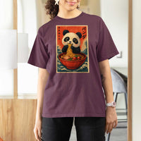 Kawaii Anime Panda Ramen T Shirt For Women Funny Japanese Noodles Anime Lovers - Wonder Print Shop