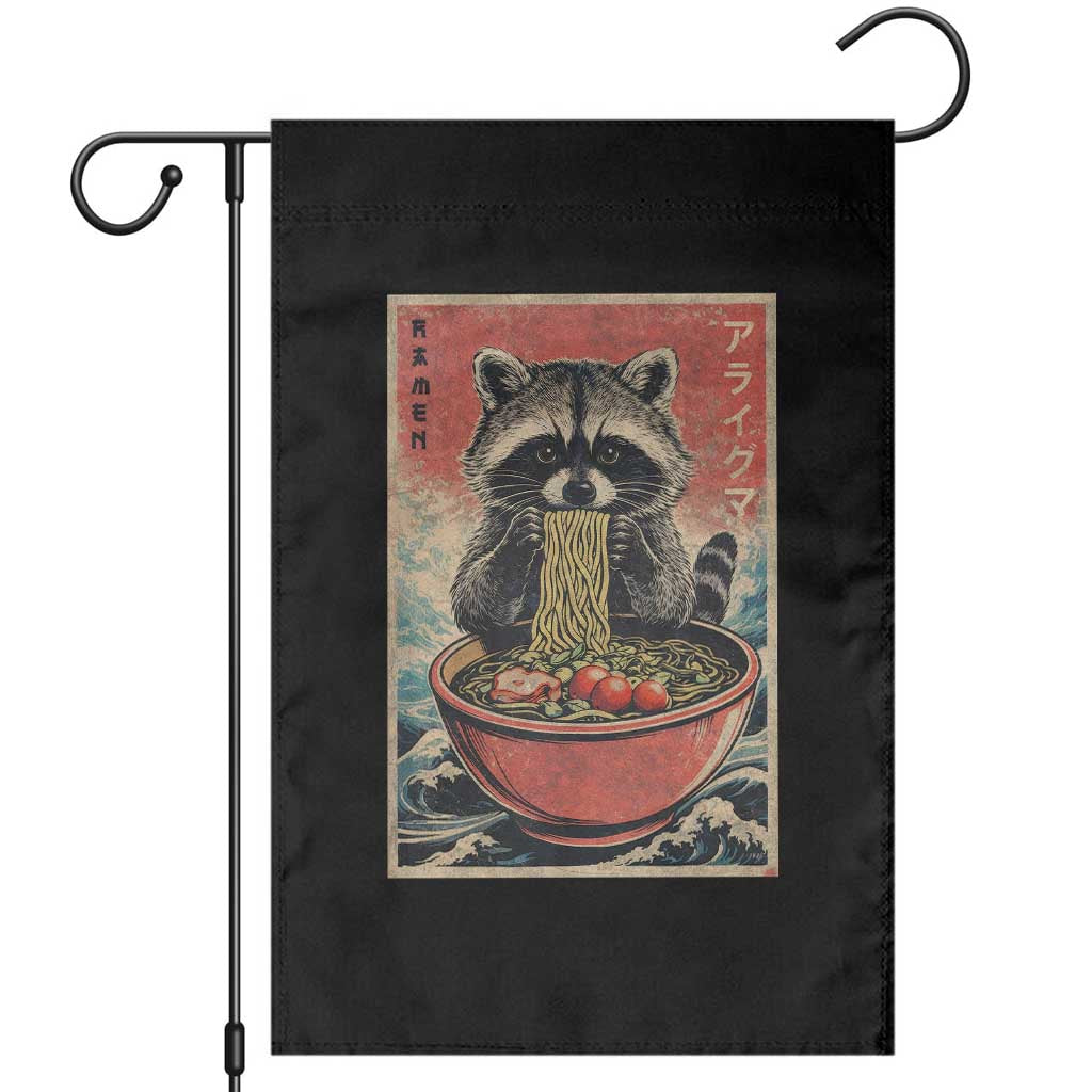Kawaii Anime Raccoon Ramen Garden Flag Funny Japanese Noodles Anime Lovers - Wonder Print Shop