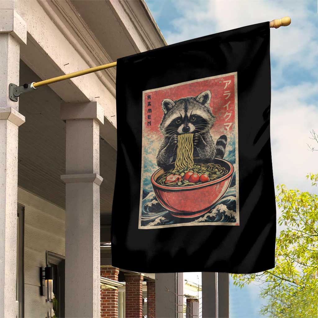 Kawaii Anime Raccoon Ramen Garden Flag Funny Japanese Noodles Anime Lovers - Wonder Print Shop