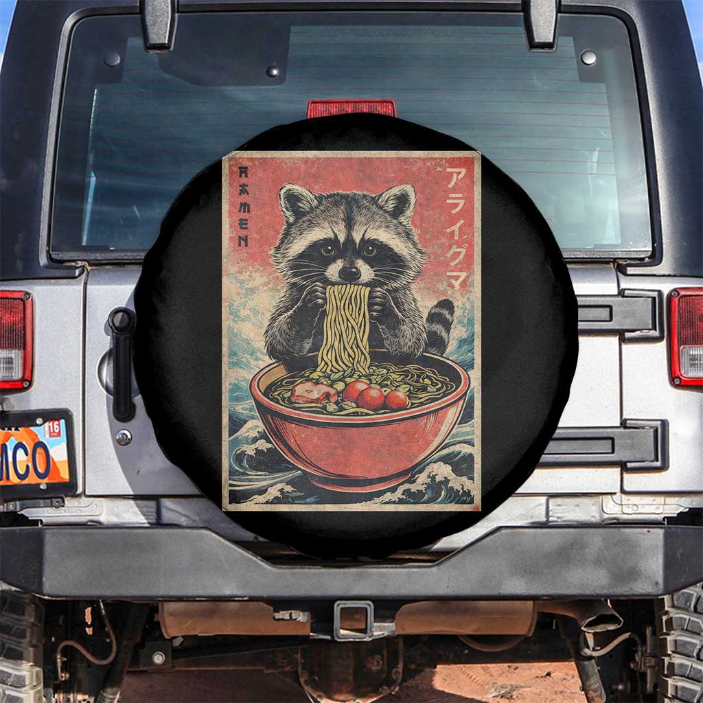 Kawaii Anime Raccoon Ramen Spare Tire Cover Funny Japanese Noodles Anime Lovers - Wonder Print Shop