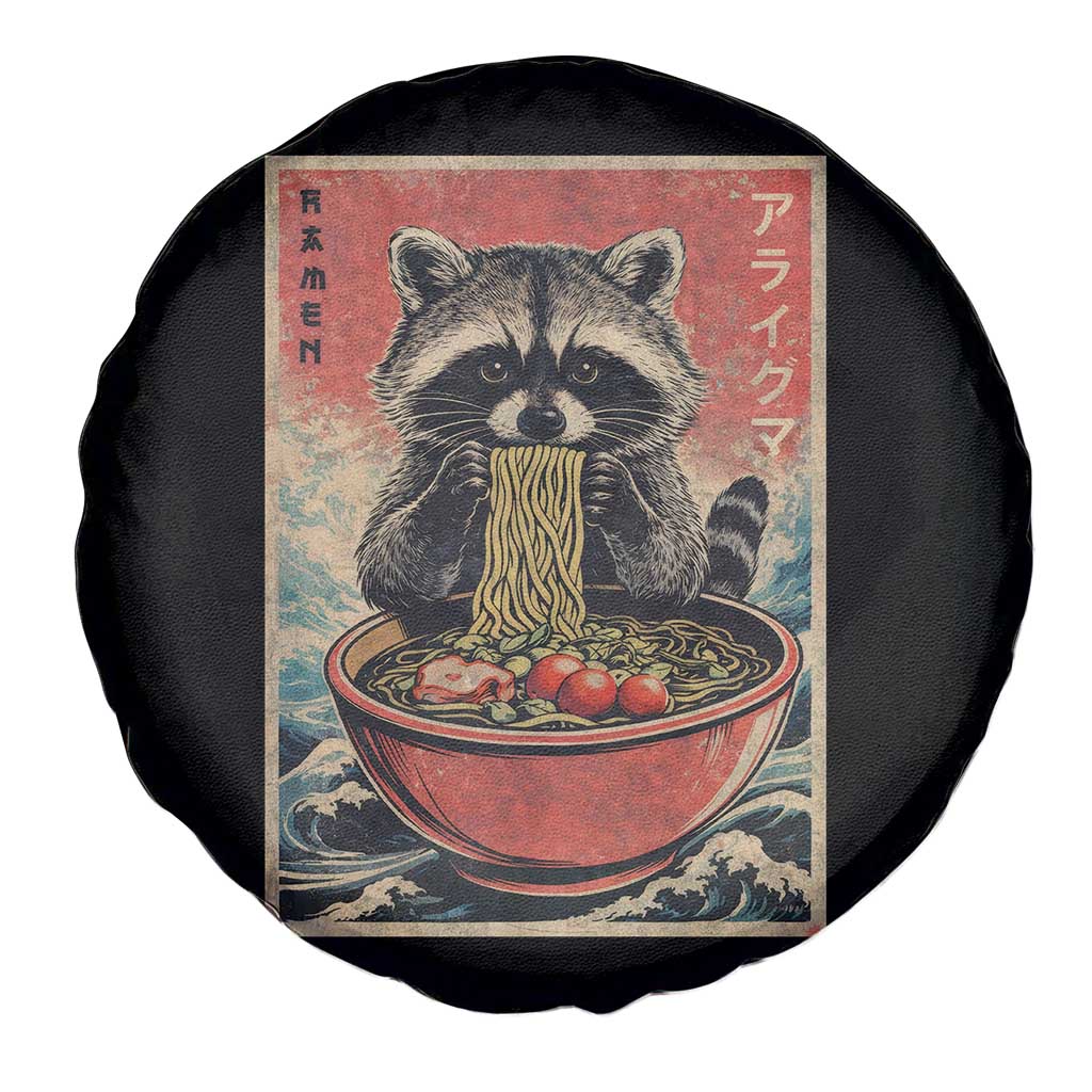 Kawaii Anime Raccoon Ramen Spare Tire Cover Funny Japanese Noodles Anime Lovers - Wonder Print Shop