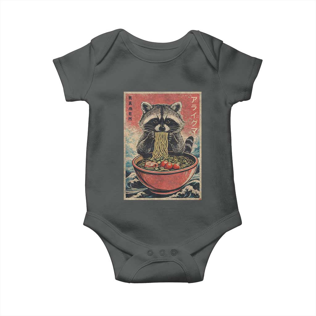 Kawaii Anime Raccoon Ramen Baby Onesie Funny Japanese Noodles Anime Lovers - Wonder Print Shop