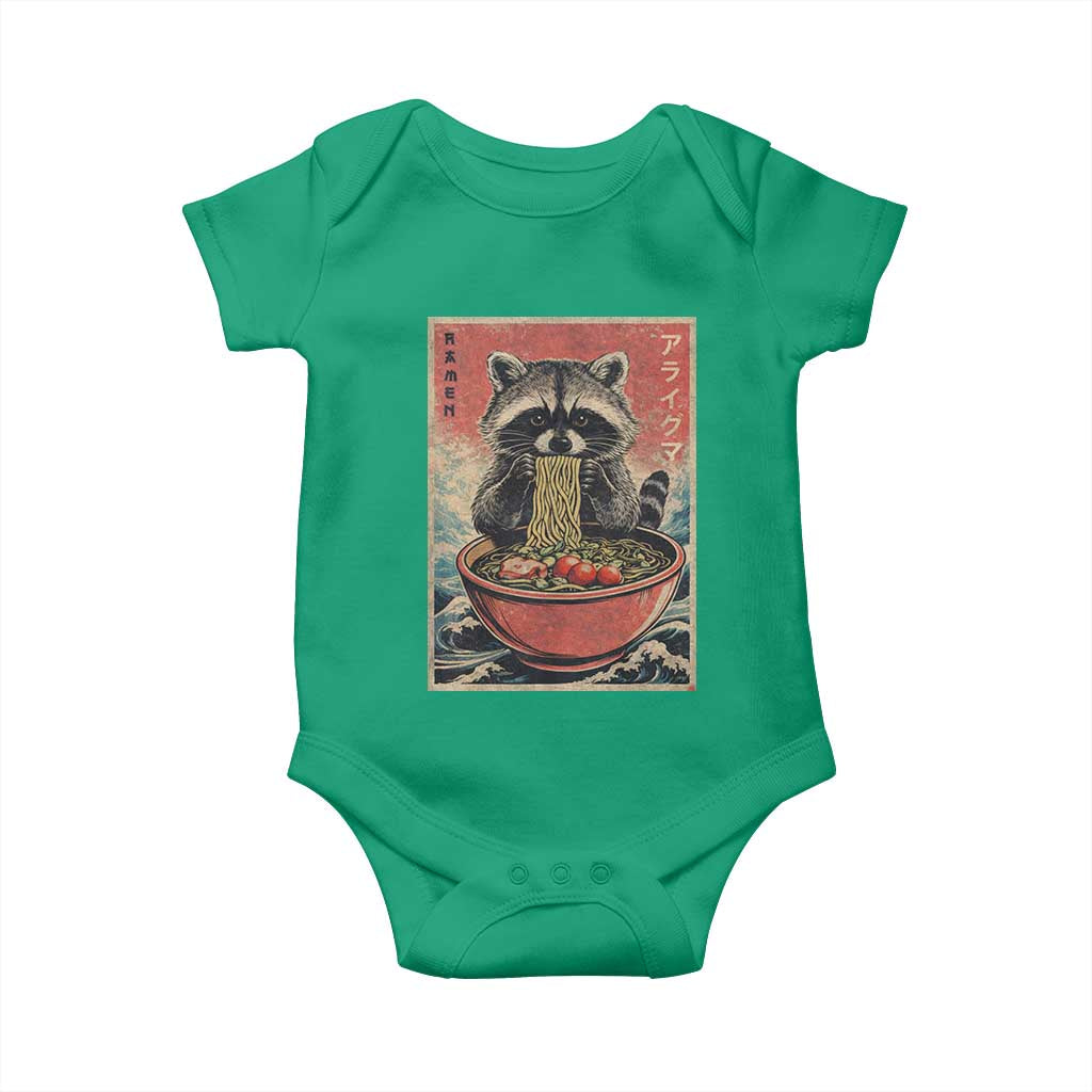 Kawaii Anime Raccoon Ramen Baby Onesie Funny Japanese Noodles Anime Lovers - Wonder Print Shop