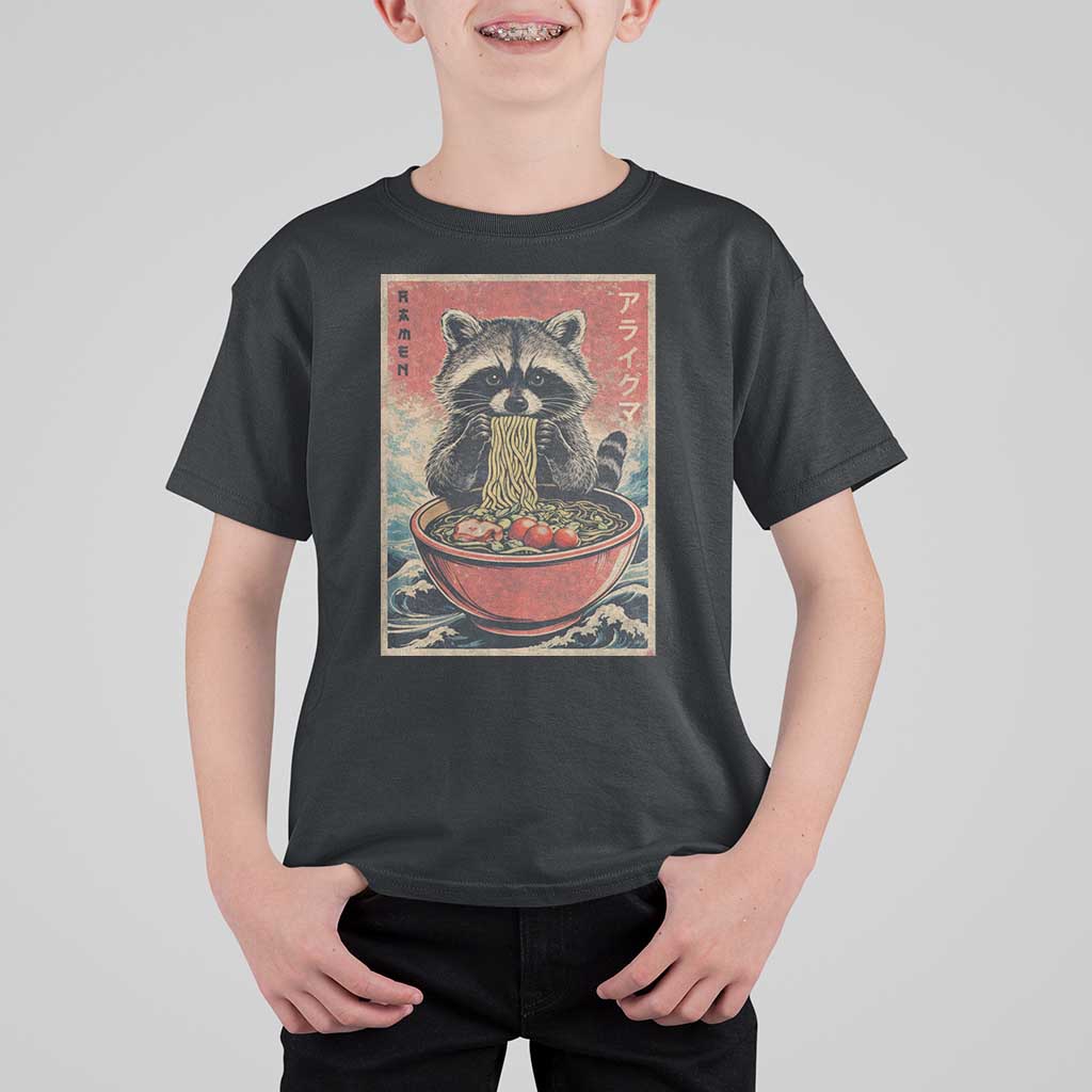 Kawaii Anime Raccoon Ramen T Shirt For Kid Funny Japanese Noodles Anime Lovers - Wonder Print Shop