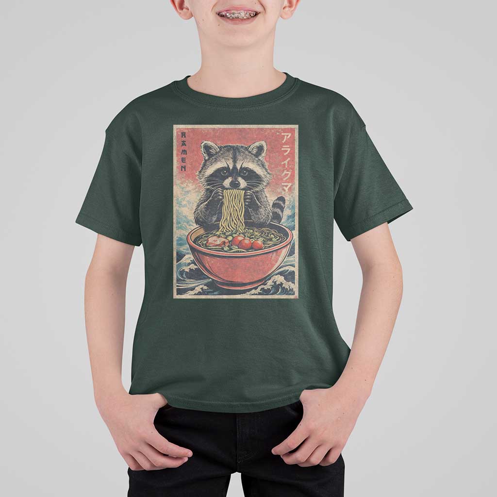 Kawaii Anime Raccoon Ramen T Shirt For Kid Funny Japanese Noodles Anime Lovers - Wonder Print Shop