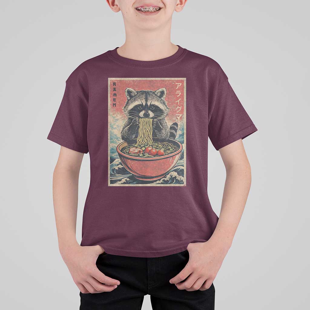 Kawaii Anime Raccoon Ramen T Shirt For Kid Funny Japanese Noodles Anime Lovers - Wonder Print Shop
