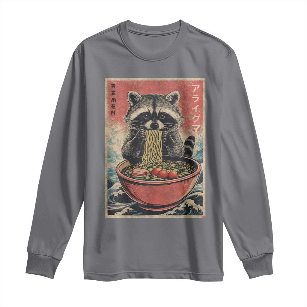 Kawaii Anime Raccoon Ramen Long Sleeve Shirt Funny Japanese Noodles Anime Lovers - Wonder Print Shop