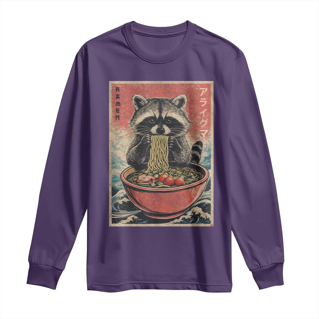 Kawaii Anime Raccoon Ramen Long Sleeve Shirt Funny Japanese Noodles Anime Lovers - Wonder Print Shop