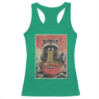 Kawaii Anime Raccoon Ramen Racerback Tank Top Funny Japanese Noodles Anime Lovers - Wonder Print Shop