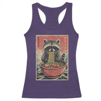Kawaii Anime Raccoon Ramen Racerback Tank Top Funny Japanese Noodles Anime Lovers - Wonder Print Shop