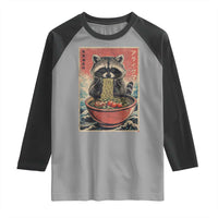 Kawaii Anime Raccoon Ramen Raglan Shirt Funny Japanese Noodles Anime Lovers - Wonder Print Shop