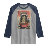 Kawaii Anime Raccoon Ramen Raglan Shirt Funny Japanese Noodles Anime Lovers - Wonder Print Shop