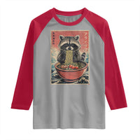 Kawaii Anime Raccoon Ramen Raglan Shirt Funny Japanese Noodles Anime Lovers - Wonder Print Shop