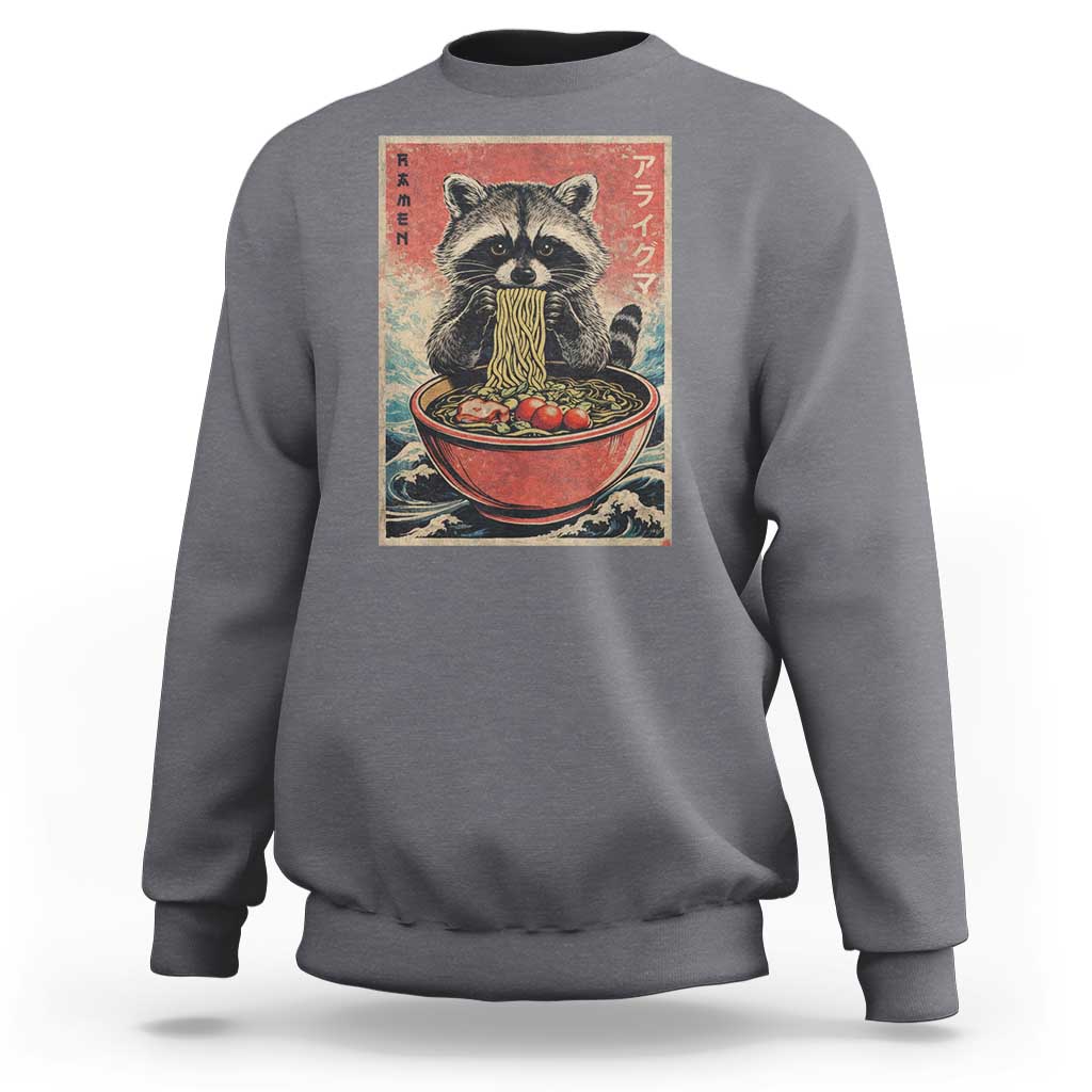 Kawaii Anime Raccoon Ramen Sweatshirt Funny Japanese Noodles Anime Lovers - Wonder Print Shop