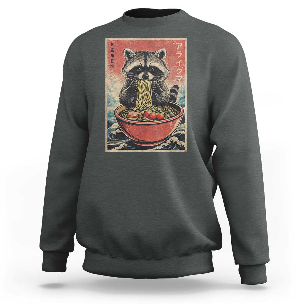 Kawaii Anime Raccoon Ramen Sweatshirt Funny Japanese Noodles Anime Lovers - Wonder Print Shop