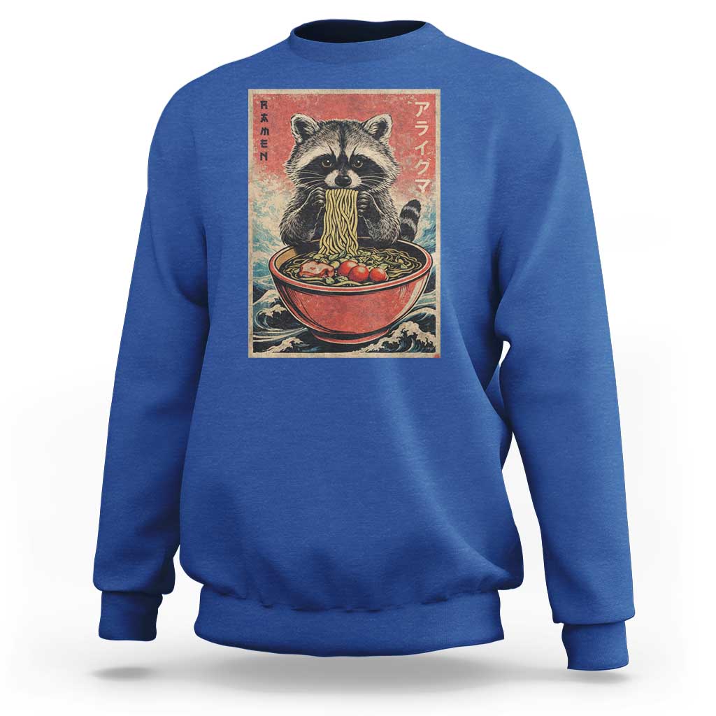 Kawaii Anime Raccoon Ramen Sweatshirt Funny Japanese Noodles Anime Lovers - Wonder Print Shop