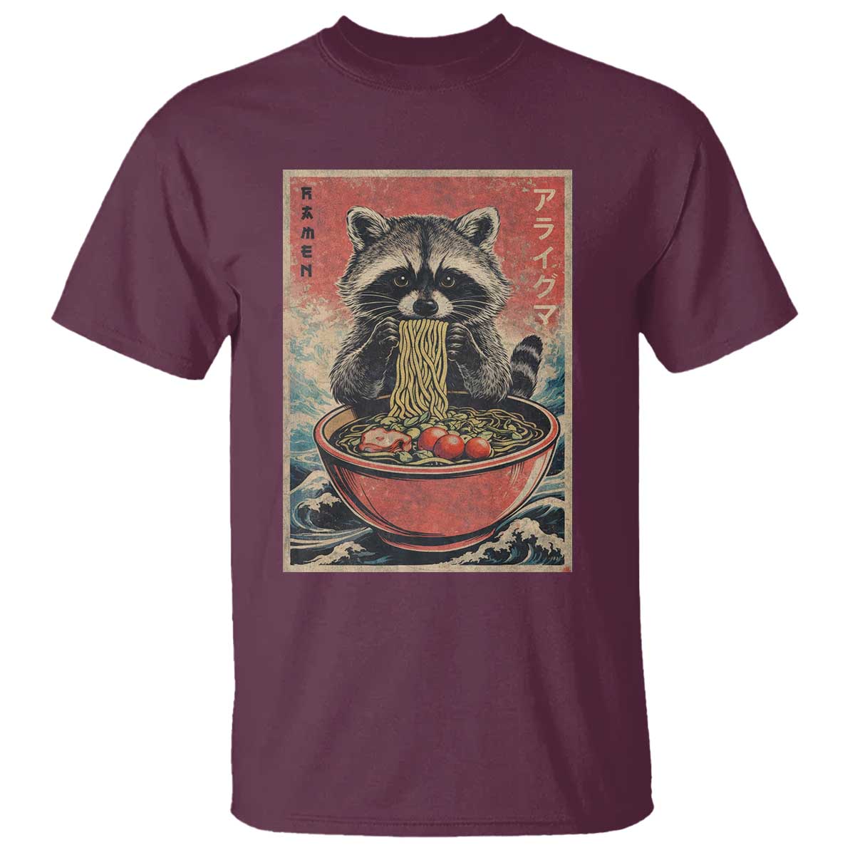 Kawaii Anime Raccoon Ramen T Shirt Funny Japanese Noodles Anime Lovers - Wonder Print Shop