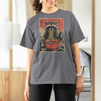 Kawaii Anime Raccoon Ramen T Shirt For Women Funny Japanese Noodles Anime Lovers - Wonder Print Shop