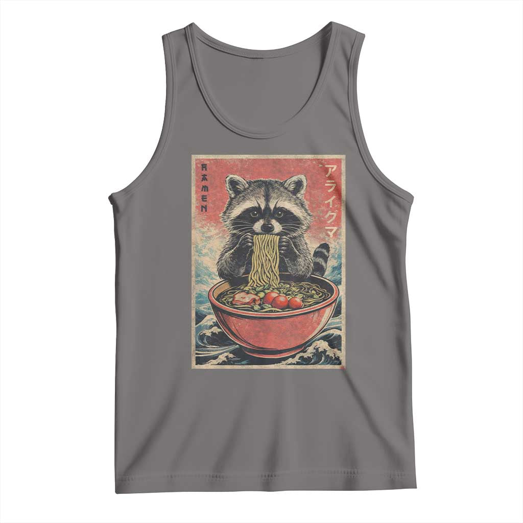 Kawaii Anime Raccoon Ramen Tank Top Funny Japanese Noodles Anime Lovers - Wonder Print Shop