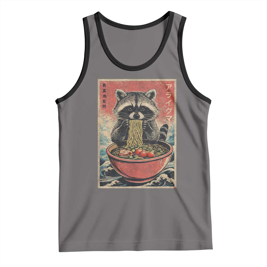 Kawaii Anime Raccoon Ramen Tank Top Funny Japanese Noodles Anime Lovers - Wonder Print Shop