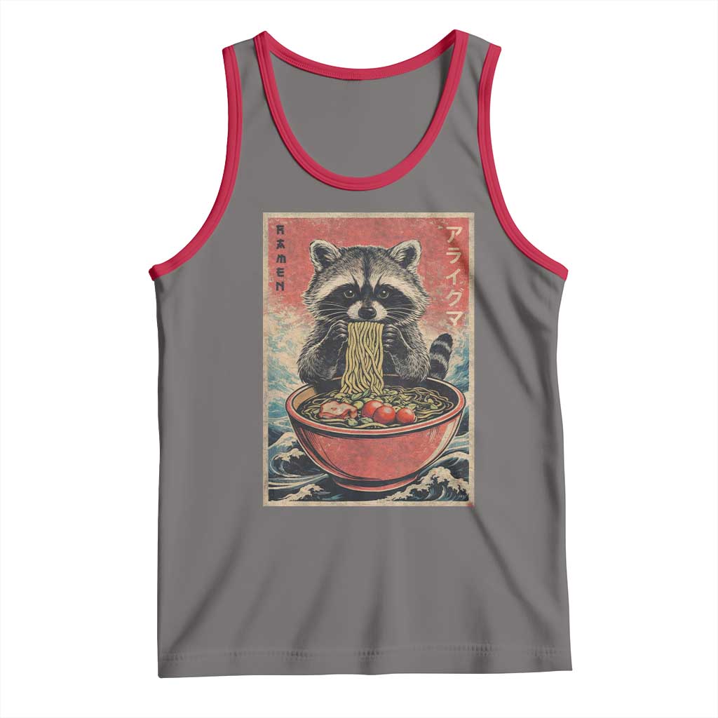 Kawaii Anime Raccoon Ramen Tank Top Funny Japanese Noodles Anime Lovers - Wonder Print Shop