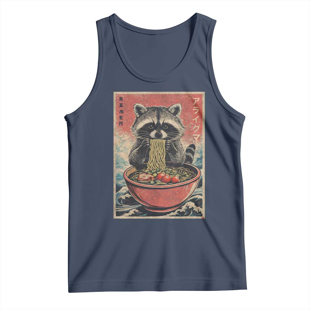 Kawaii Anime Raccoon Ramen Tank Top Funny Japanese Noodles Anime Lovers - Wonder Print Shop