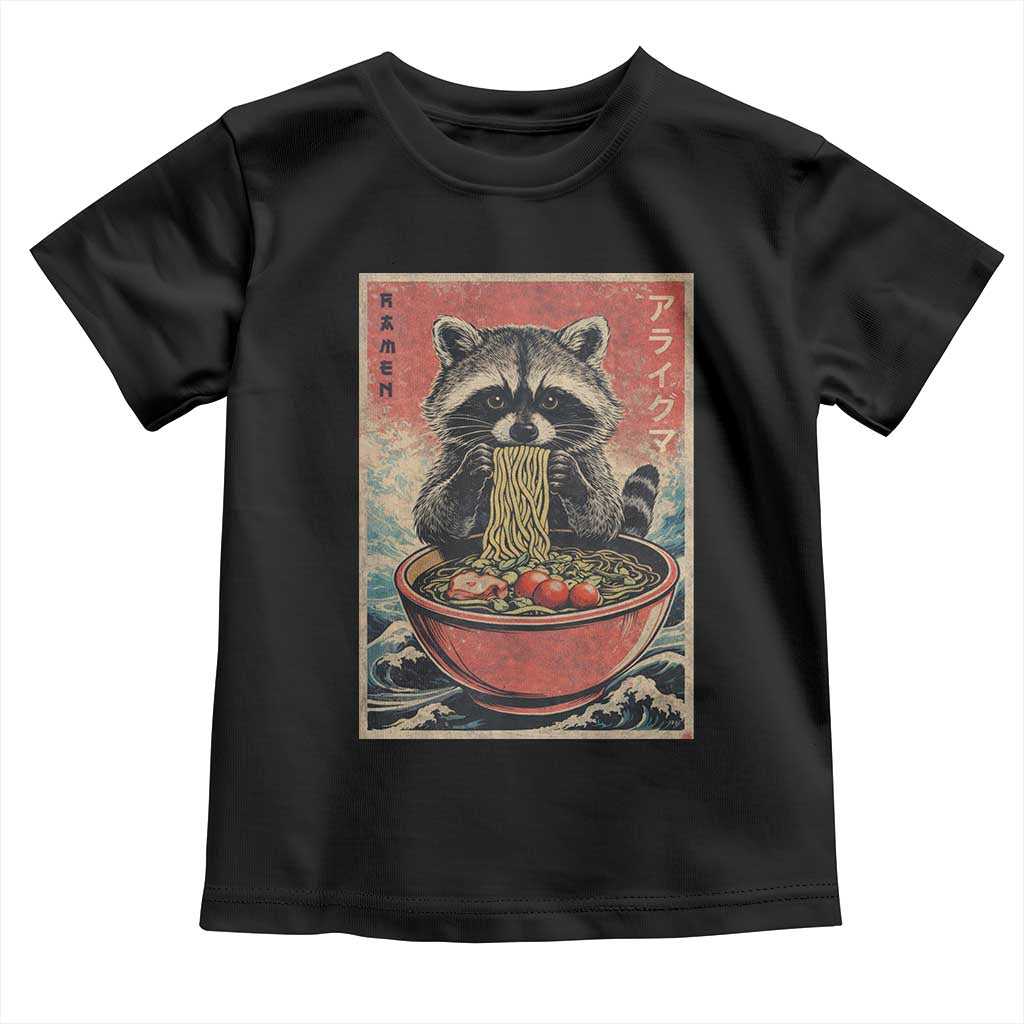 Kawaii Anime Raccoon Ramen Toddler T Shirt Funny Japanese Noodles Anime Lovers - Wonder Print Shop