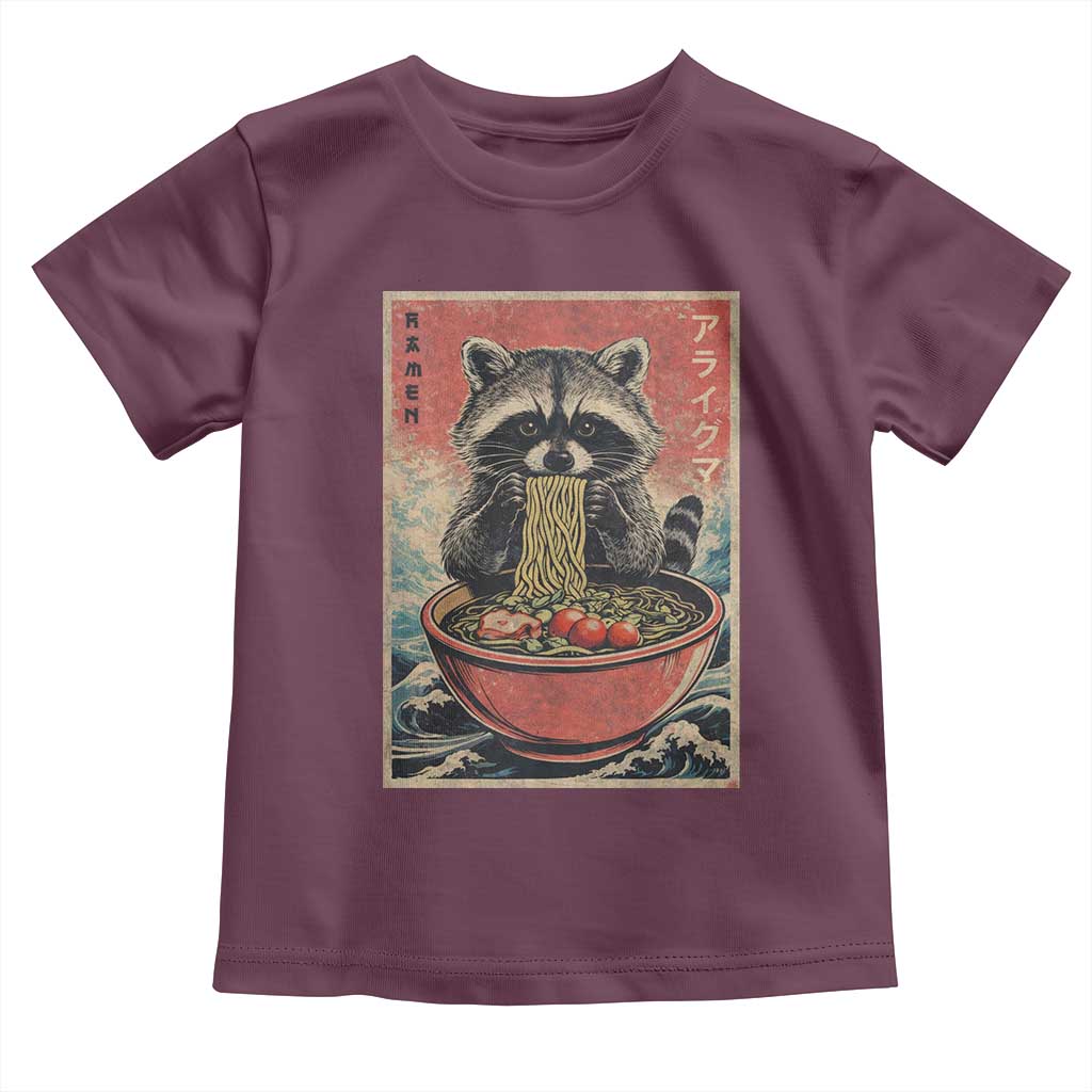 Kawaii Anime Raccoon Ramen Toddler T Shirt Funny Japanese Noodles Anime Lovers - Wonder Print Shop