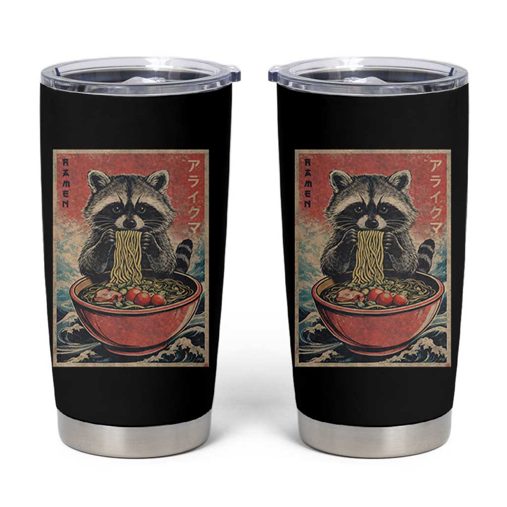 Kawaii Anime Raccoon Ramen Tumbler Cup Funny Japanese Noodles Anime Lovers - Wonder Print Shop