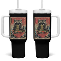 Kawaii Anime Raccoon Ramen Tumbler With Handle Funny Japanese Noodles Anime Lovers - Wonder Print Shop