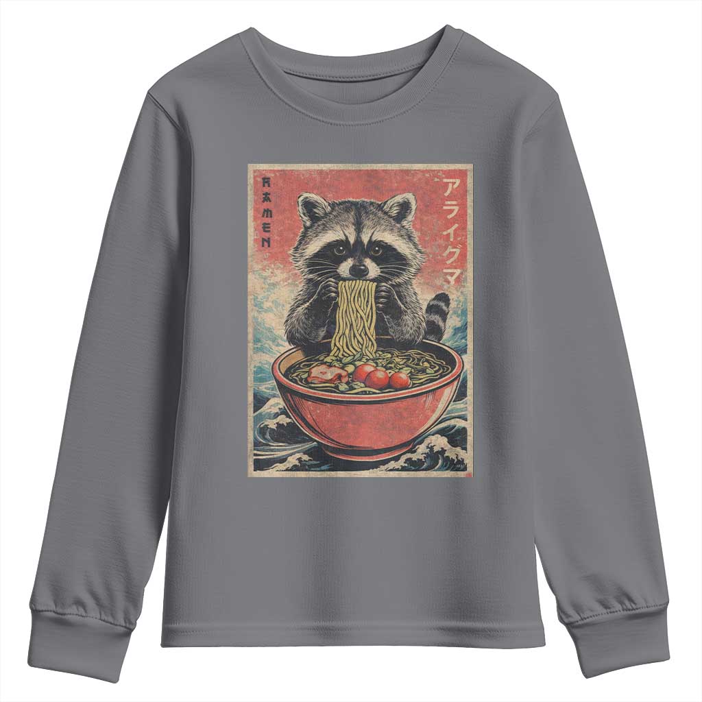 Kawaii Anime Raccoon Ramen Youth Sweatshirt Funny Japanese Noodles Anime Lovers - Wonder Print Shop