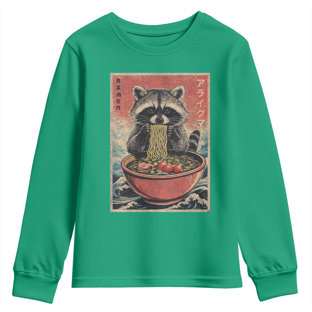 Kawaii Anime Raccoon Ramen Youth Sweatshirt Funny Japanese Noodles Anime Lovers - Wonder Print Shop