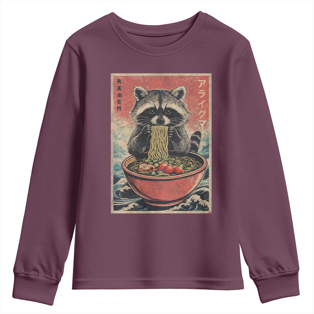 Kawaii Anime Raccoon Ramen Youth Sweatshirt Funny Japanese Noodles Anime Lovers - Wonder Print Shop