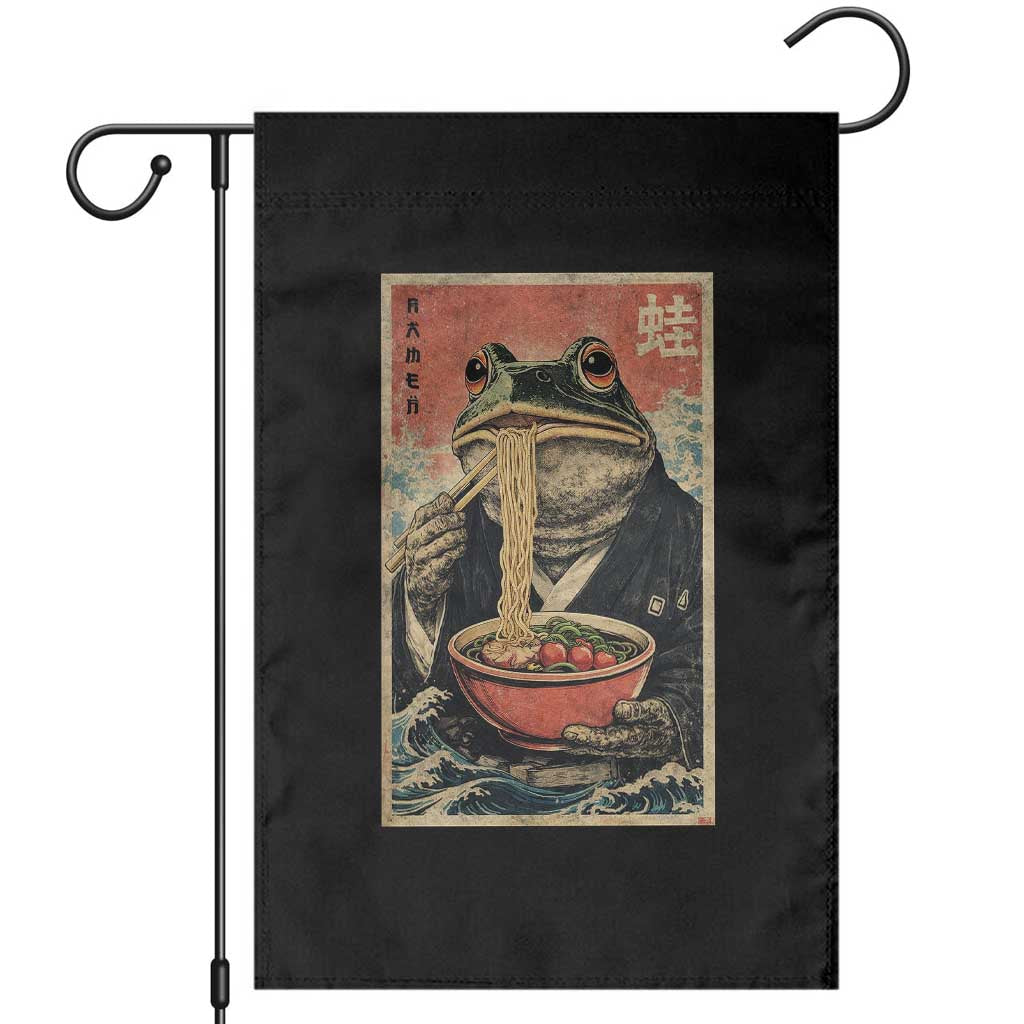 Frog Eat Ramen Garden Flag Funny Japanese Noodles Anime Lovers Kawaii Anime - Wonder Print Shop