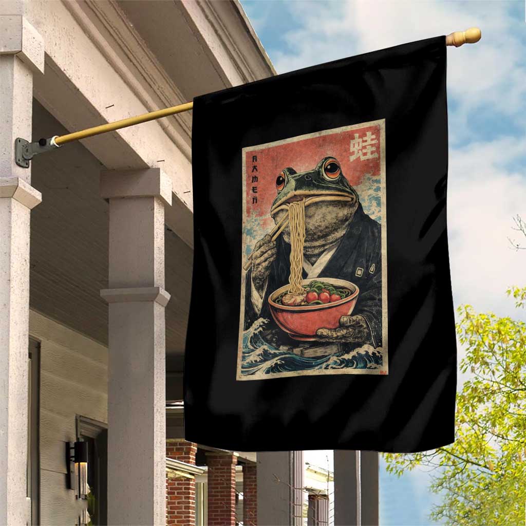 Frog Eat Ramen Garden Flag Funny Japanese Noodles Anime Lovers Kawaii Anime - Wonder Print Shop