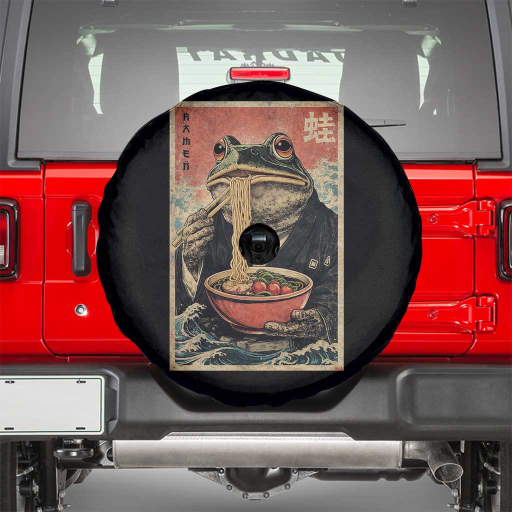 Frog Eat Ramen Spare Tire Cover Funny Japanese Noodles Anime Lovers Kawaii Anime - Wonder Print Shop