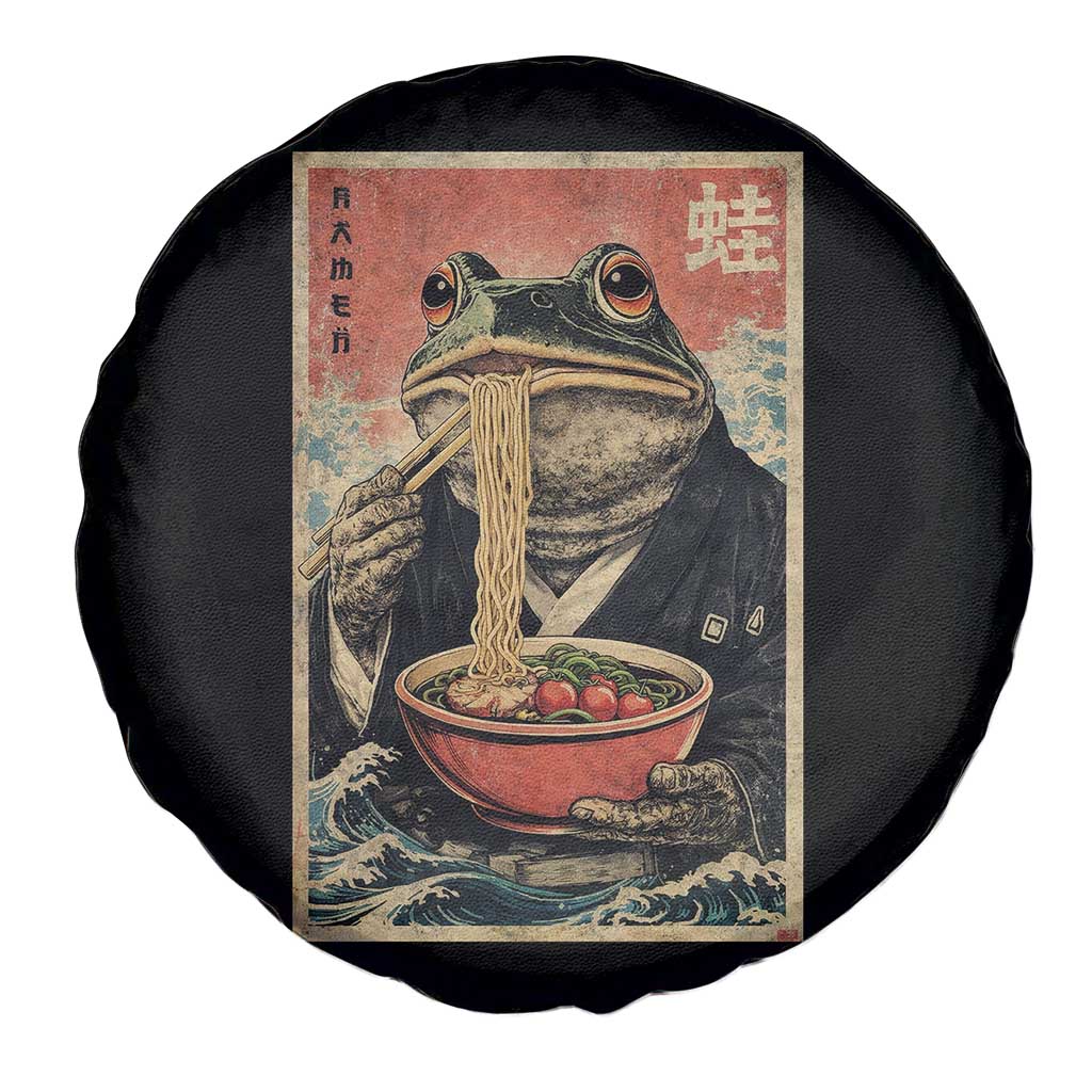 Frog Eat Ramen Spare Tire Cover Funny Japanese Noodles Anime Lovers Kawaii Anime - Wonder Print Shop