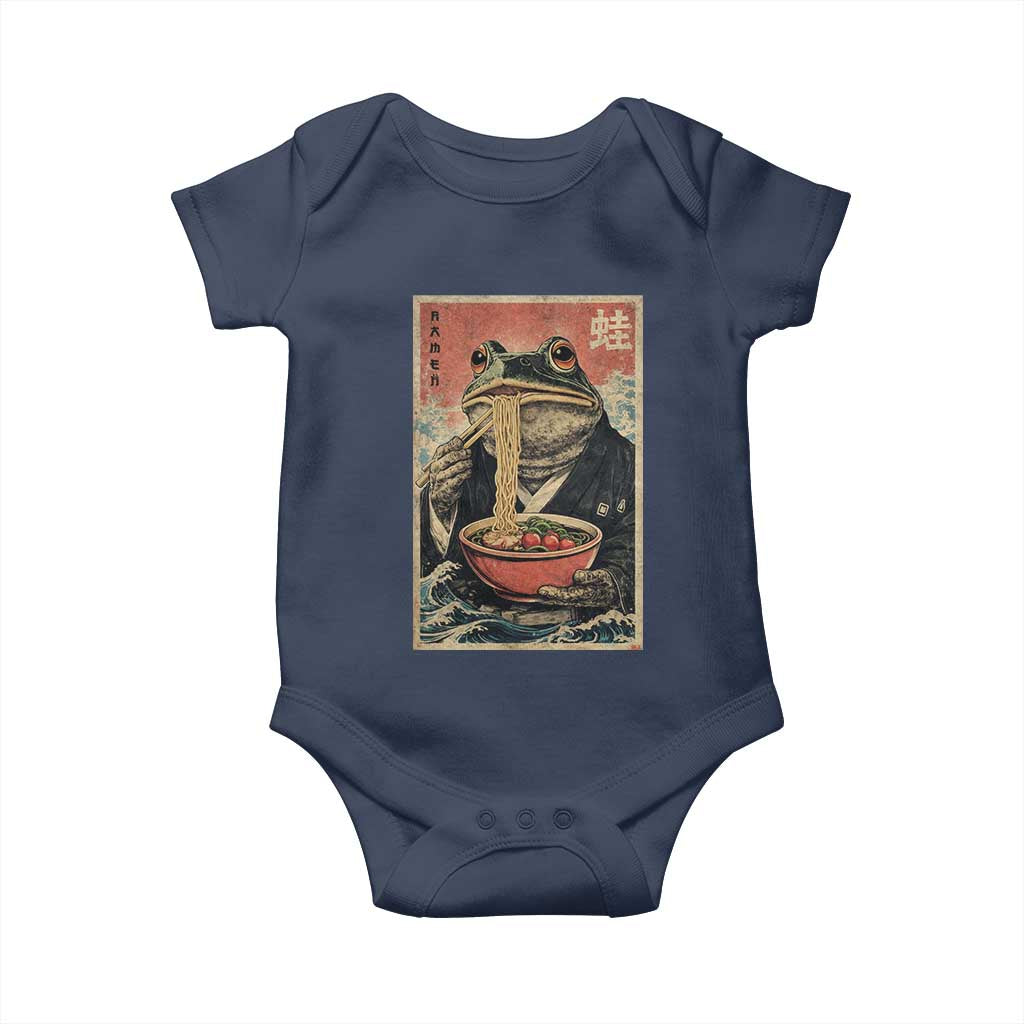 Frog Eat Ramen Baby Onesie Funny Japanese Noodles Anime Lovers Kawaii Anime - Wonder Print Shop