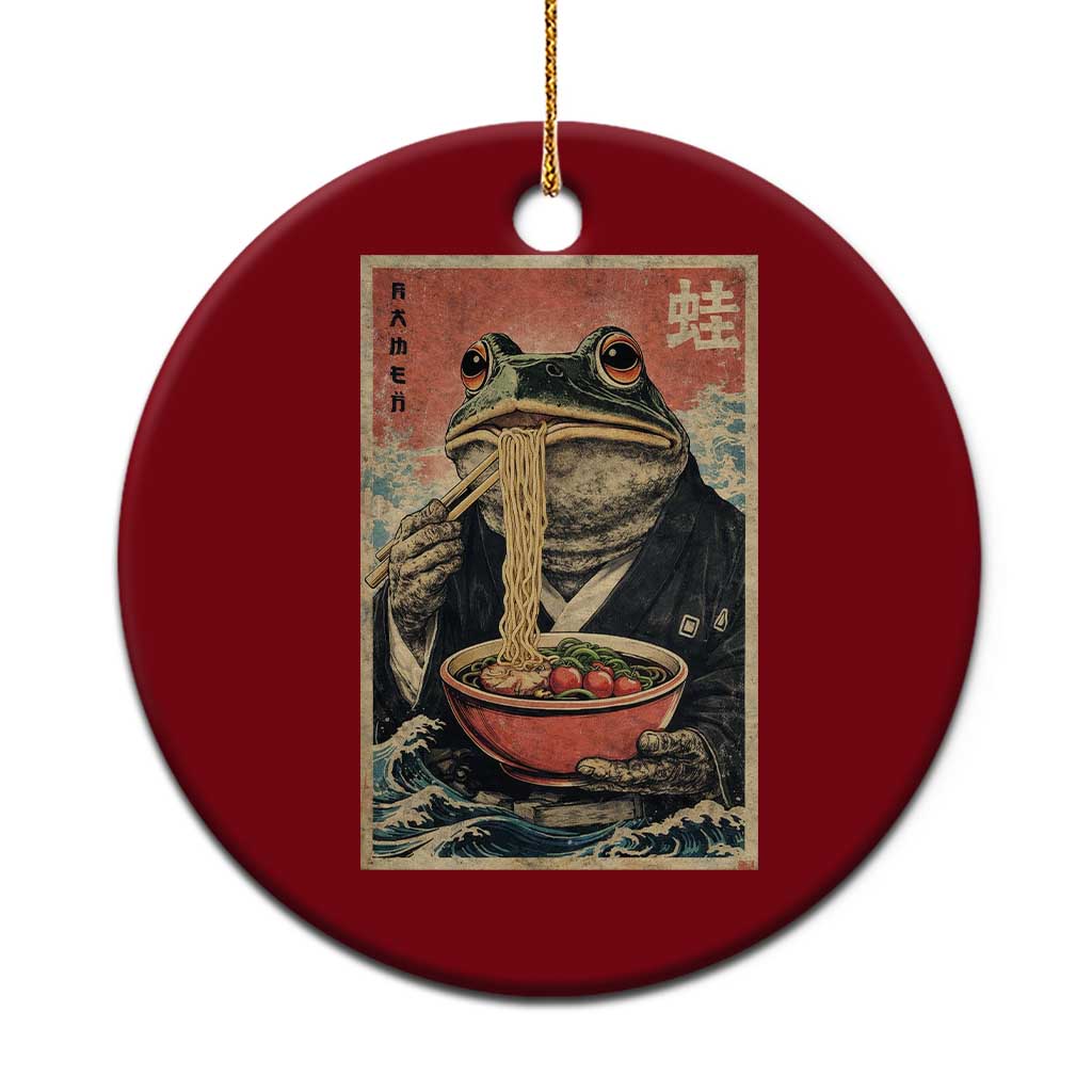 Frog Eat Ramen Ceramic Ornament Funny Japanese Noodles Anime Lovers Kawaii Anime - Wonder Print Shop
