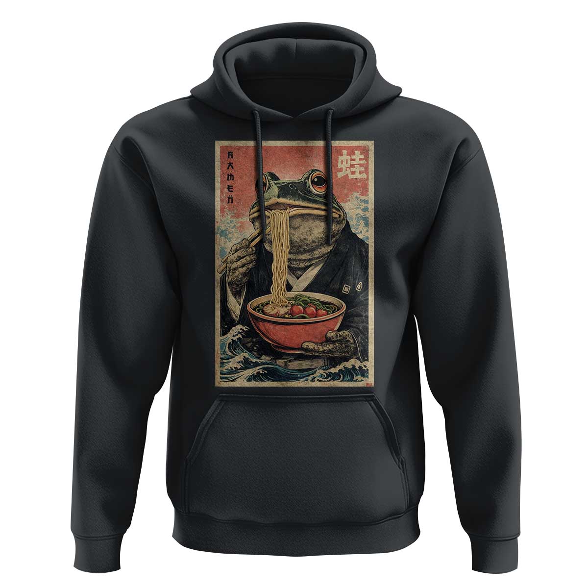 Frog Eat Ramen Hoodie Funny Japanese Noodles Anime Lovers Kawaii Anime - Wonder Print Shop