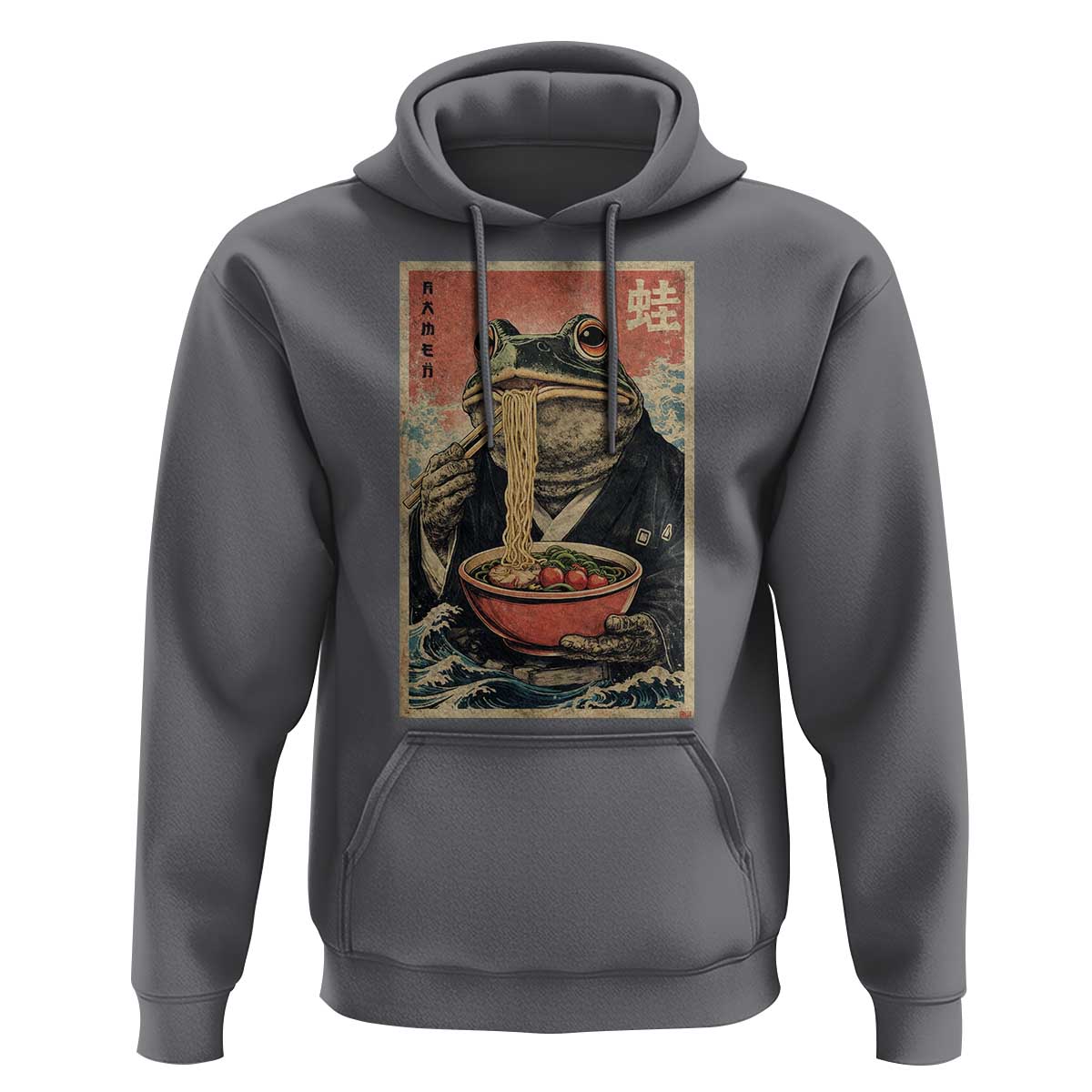 Frog Eat Ramen Hoodie Funny Japanese Noodles Anime Lovers Kawaii Anime - Wonder Print Shop