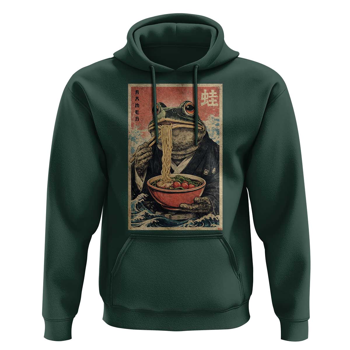 Frog Eat Ramen Hoodie Funny Japanese Noodles Anime Lovers Kawaii Anime - Wonder Print Shop
