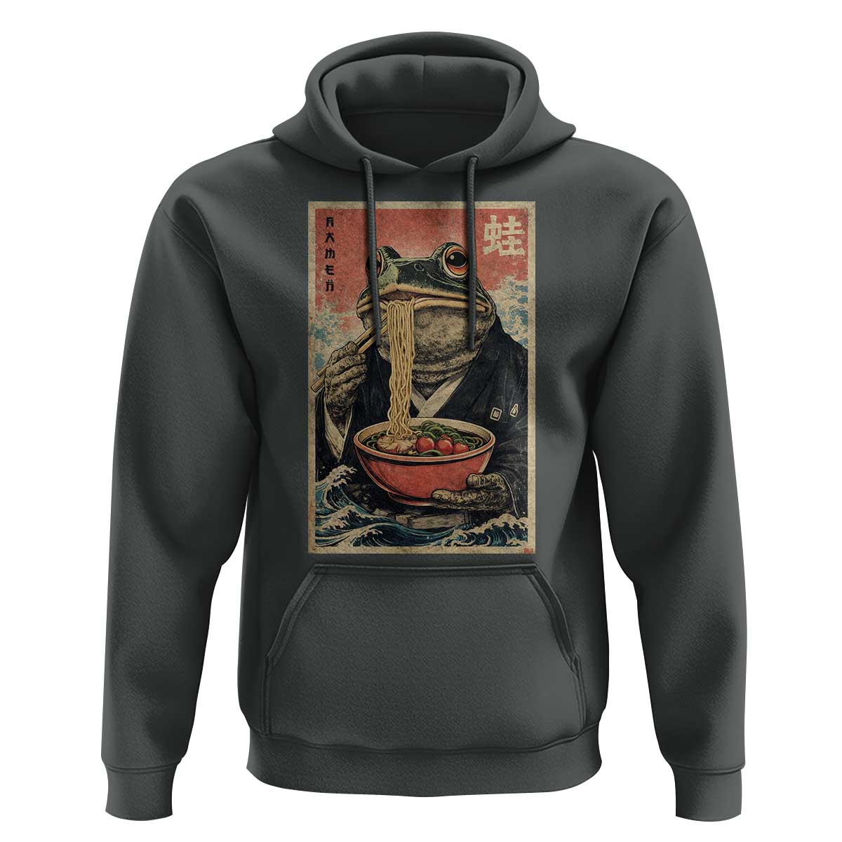 Frog Eat Ramen Hoodie Funny Japanese Noodles Anime Lovers Kawaii Anime - Wonder Print Shop